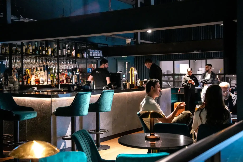 A busy sports bar in leicester